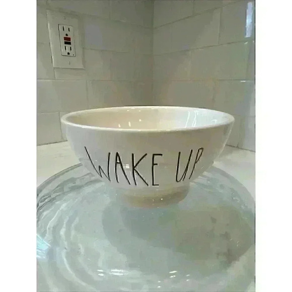 Rae Dunn CEREAL Bowl White Magenta Collectible artisan collection Wake up - Picture 1 of 8